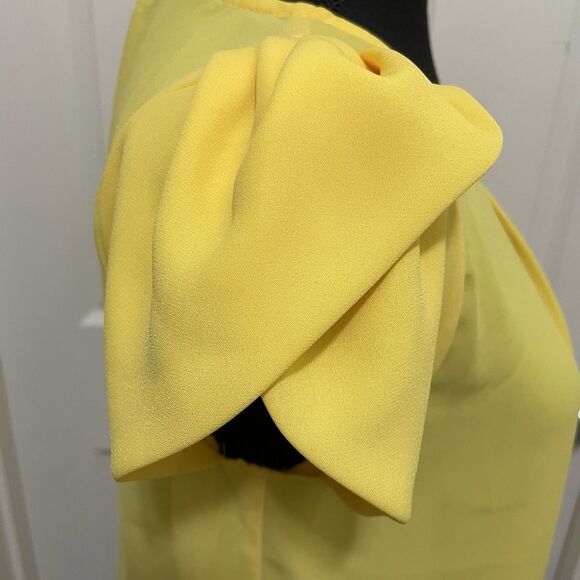Papermoon Bastille Tulip Sleeve Blouse Yellow Women's Small Spring Summer Easter - Picture 6 of 9
